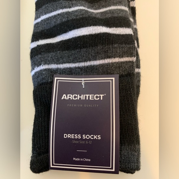 SOCKS 2 (TWO) PAIRS BRAND NEW Mens Architect DRESS SOCKS Shoe Size 6-12 - Picture 3 of 6